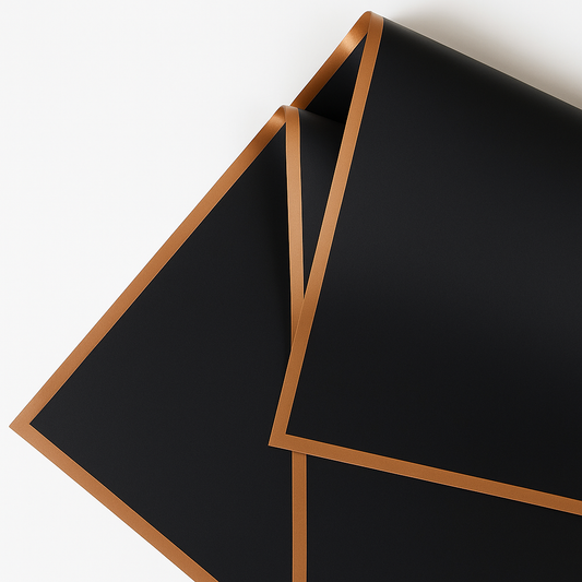 Black & Bronze seam floral wrapping paper