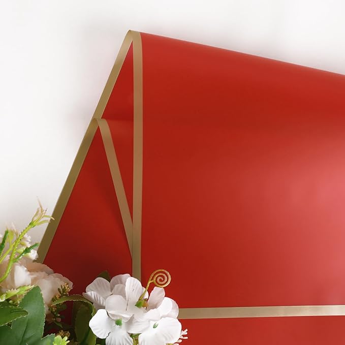 Red & Gold seam floral wrapping paper